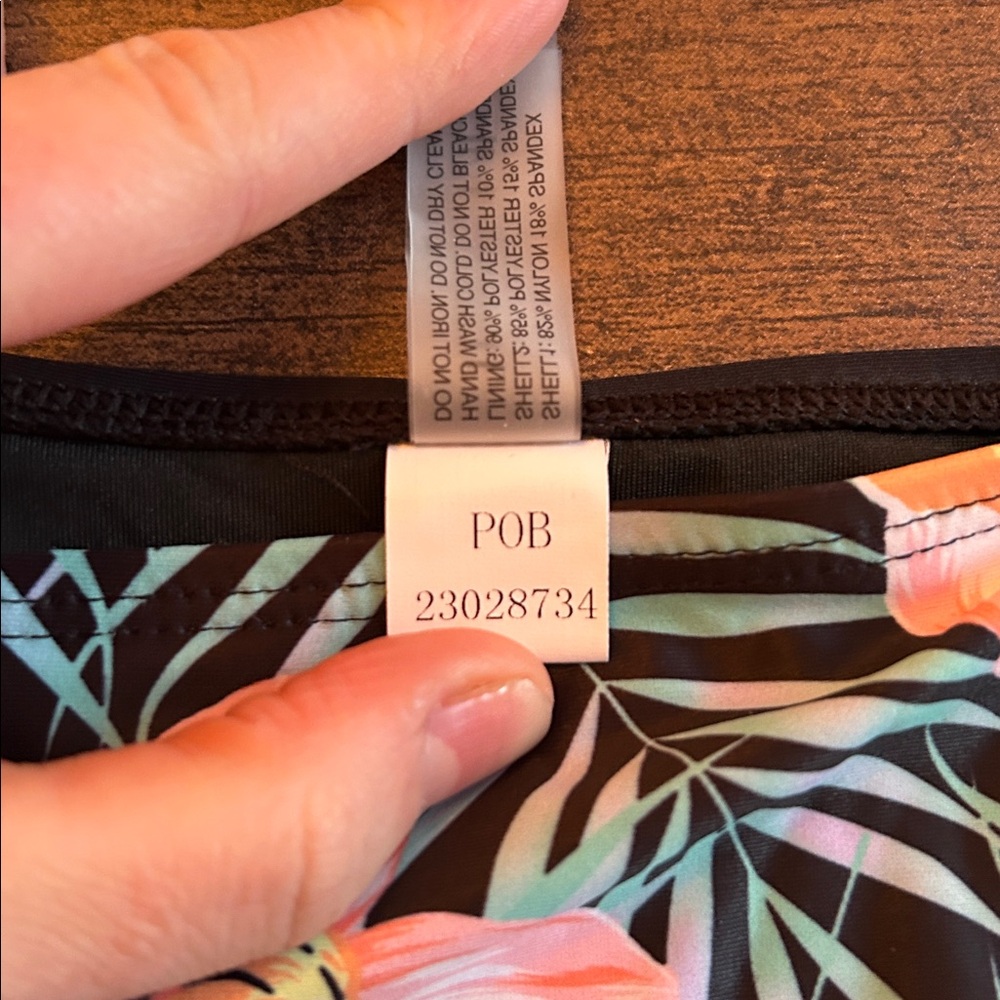 NWT Black & Tropical Floral High-Waist Bikini Set - Women Swim - Picture 4 of 5